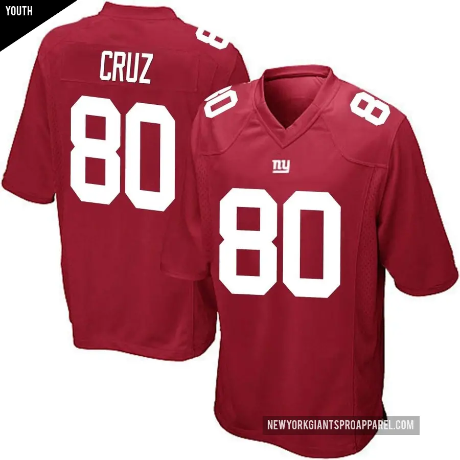 Youth New York Giants ＃80 Victor Cruz Red Game Alternate Jersey