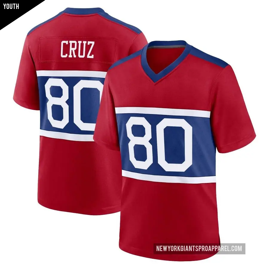 Youth New York Giants ＃80 Victor Cruz Red Game Century Alternate Jersey