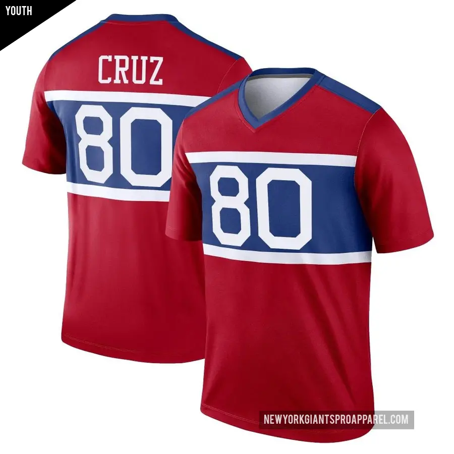 Youth New York Giants ＃80 Victor Cruz Red Legend Century Alternate Jersey