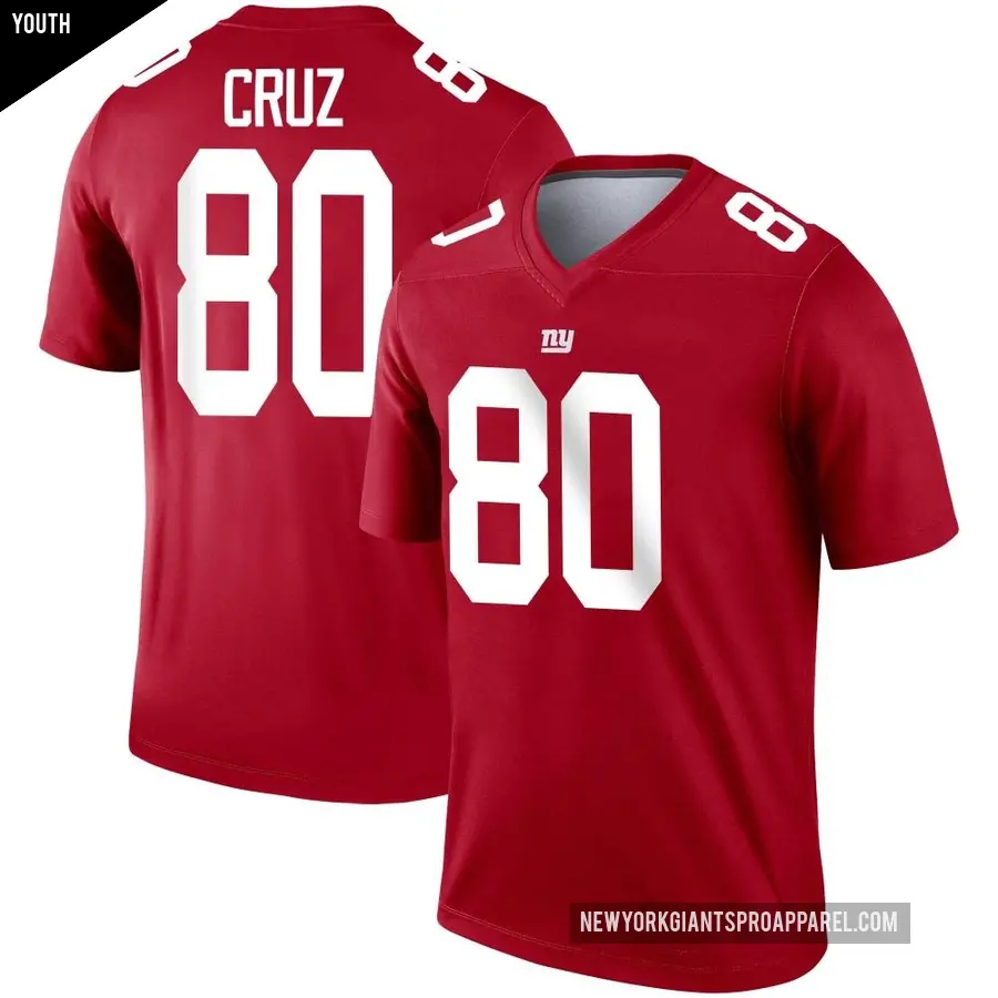 Youth New York Giants ＃80 Victor Cruz Red Legend Inverted Jersey