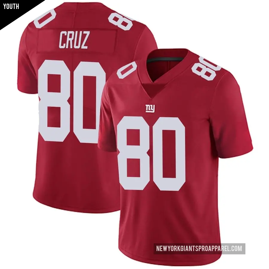 Youth New York Giants ＃80 Victor Cruz Red Limited Alternate Vapor Untouchable Jersey