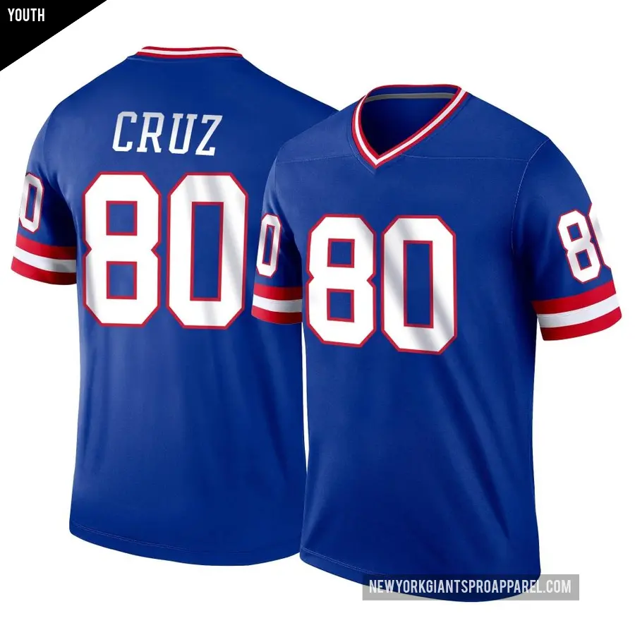 Youth New York Giants ＃80 Victor Cruz Royal Legend Classic Jersey