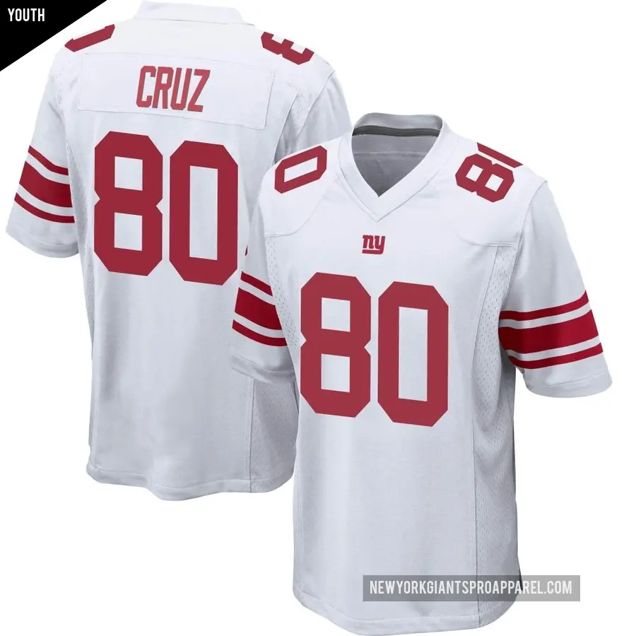 Youth New York Giants ＃80 Victor Cruz White Game Jersey